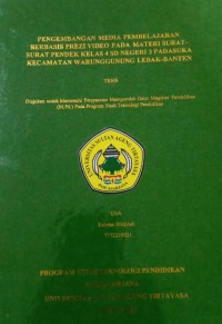 PENGEMBANGANi MEDIA iPEMBELAJARAN BERBASIS PREZI VIDEOi PADA iMATERI SURATSURAT PENDEK KELAS 4 SD NEGERI 3 PADASUKA KECAMATAN WARUNGGUNUNG LEBAK-BANTEN (tesis)