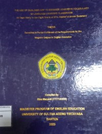 THE USE OF DUOLINGO APP TO ENHANCE LEARNER’S VOCABULARY IN LANGUAGE LEARNING CLASSROOM (A Case Study in the Eight Grade of MTs. Mathla’ul Anwar Sadatani) tesis